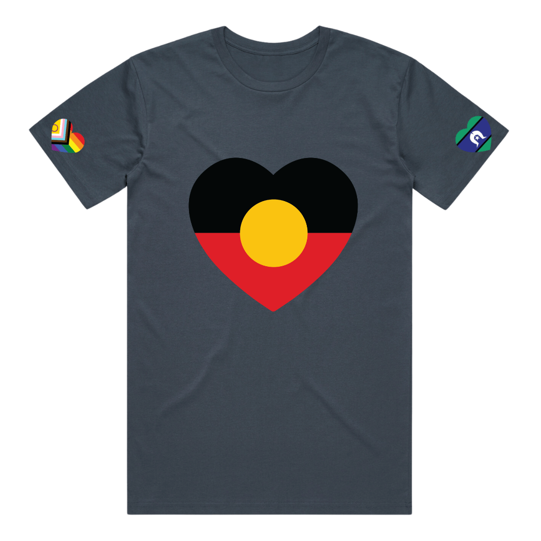 Aboriginal Heart Flag Adult Tee