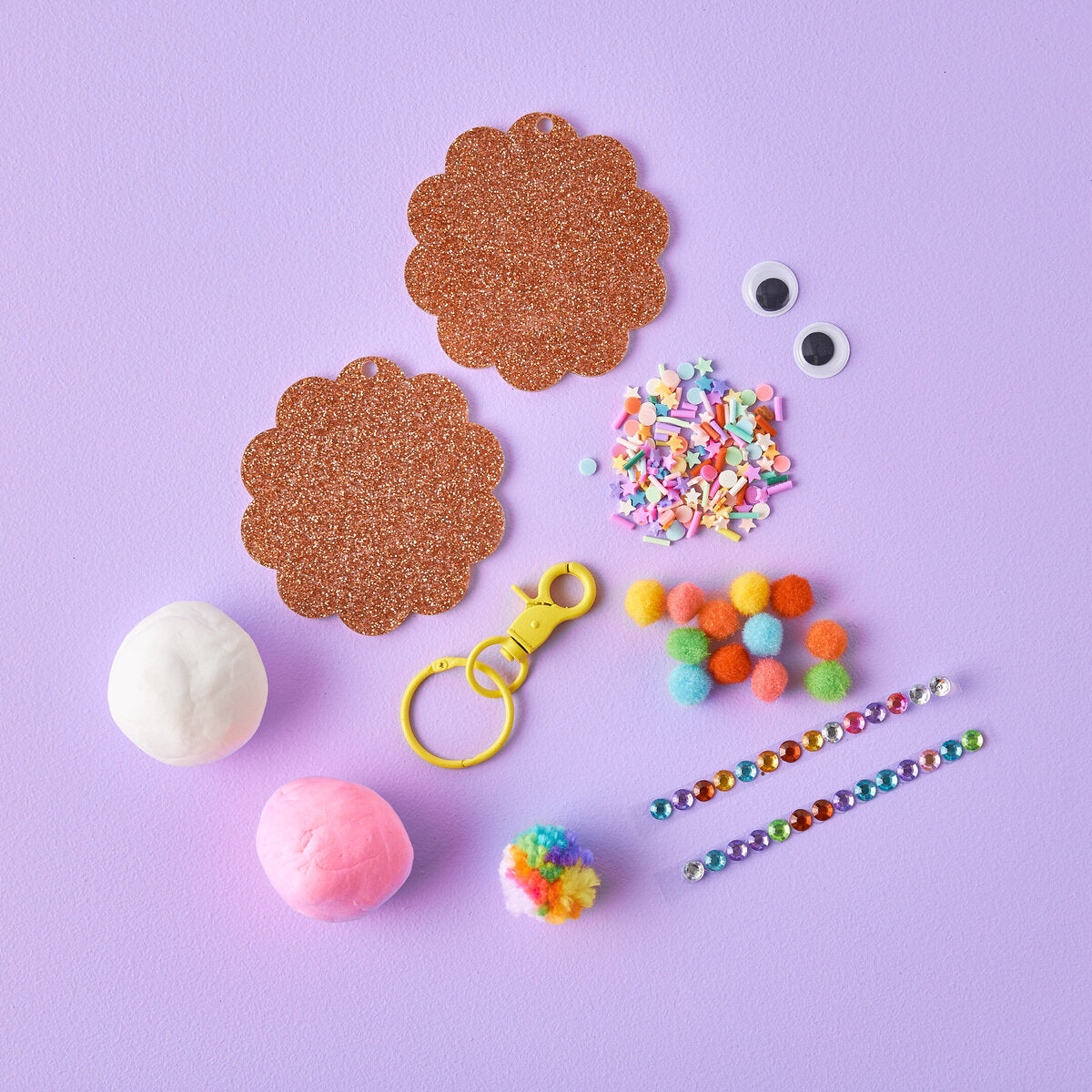 Glitter Acrylic Cookie Keyring Kit