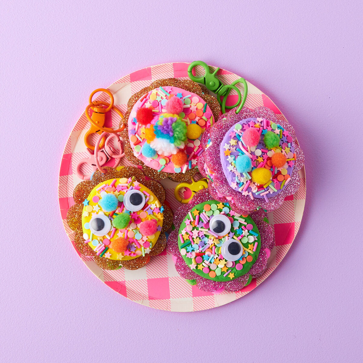 Glitter Acrylic Cookie Keyring Kit