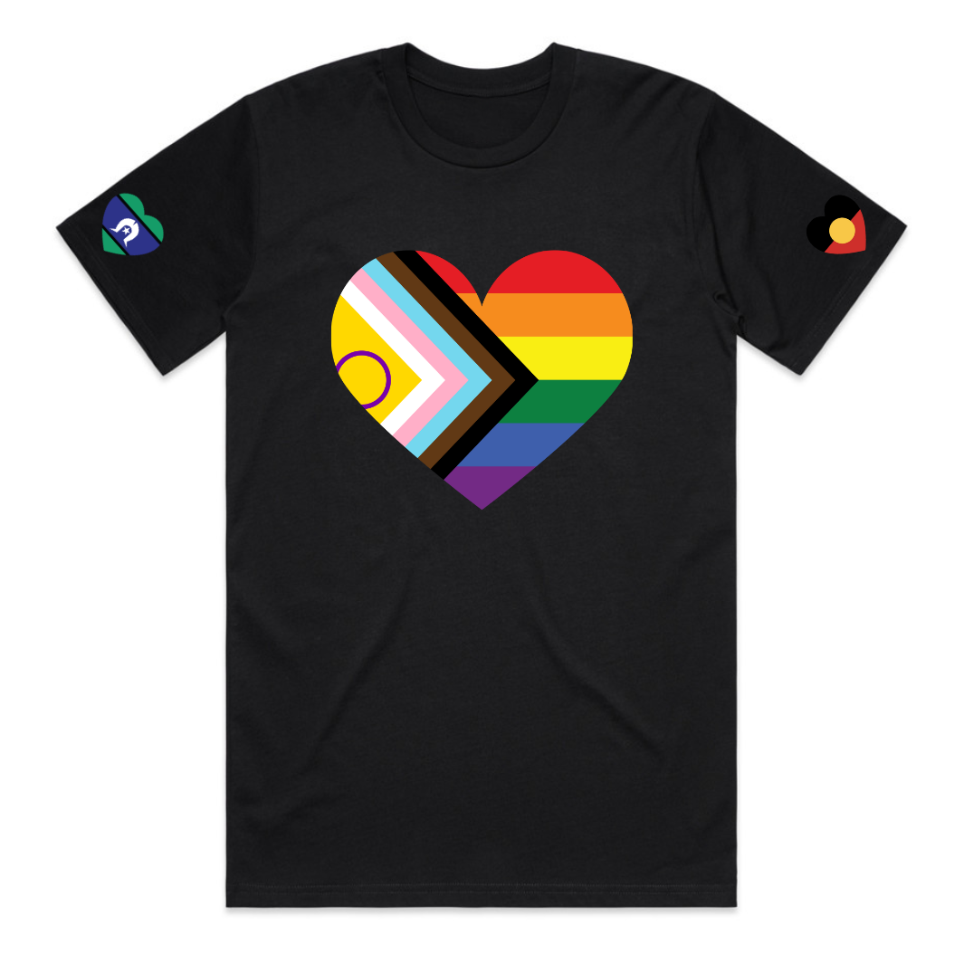 Inclusive Pride Heart Flag Adult Tee