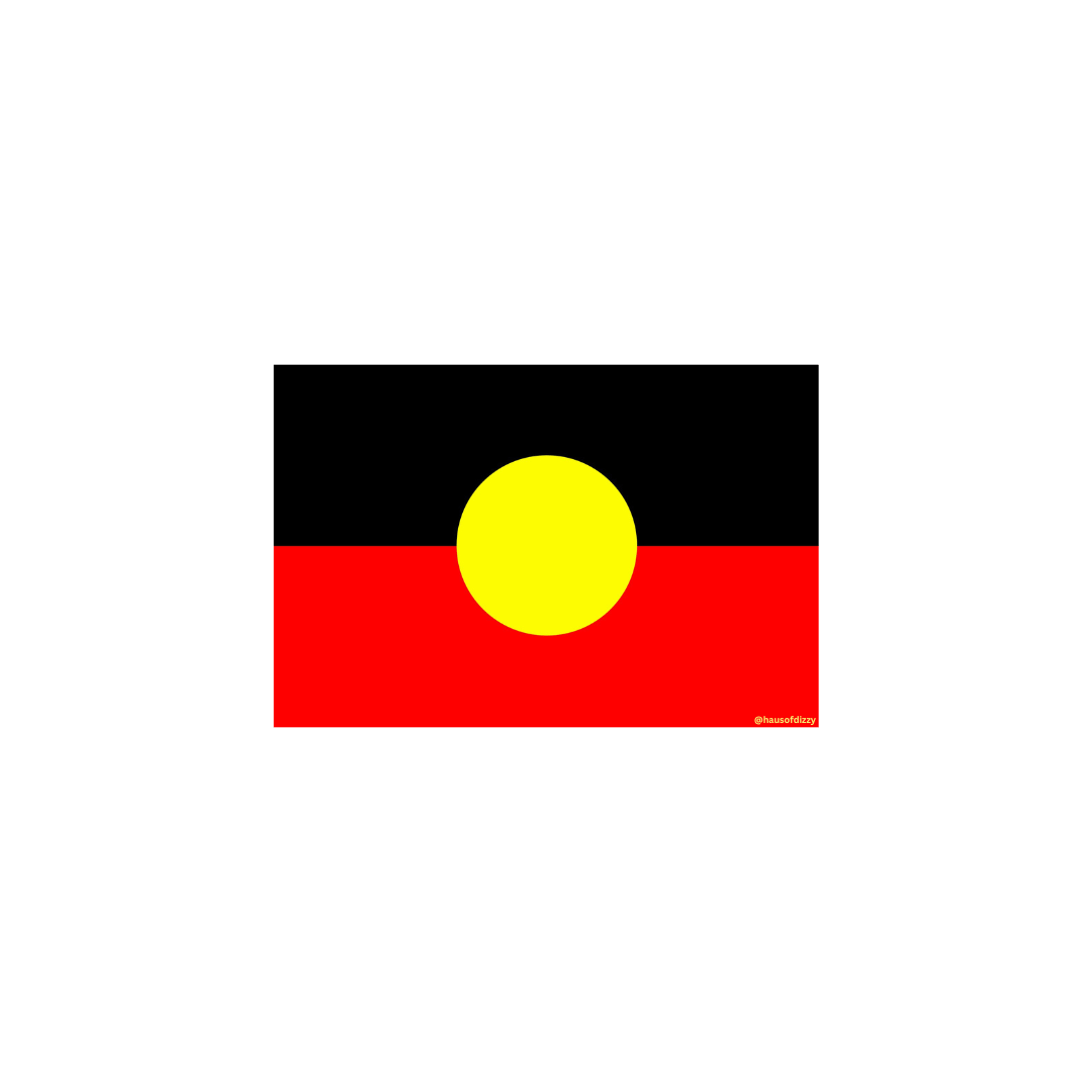 haus of dizzy haus of ziggy lee rectangle aboriginal flag sticker